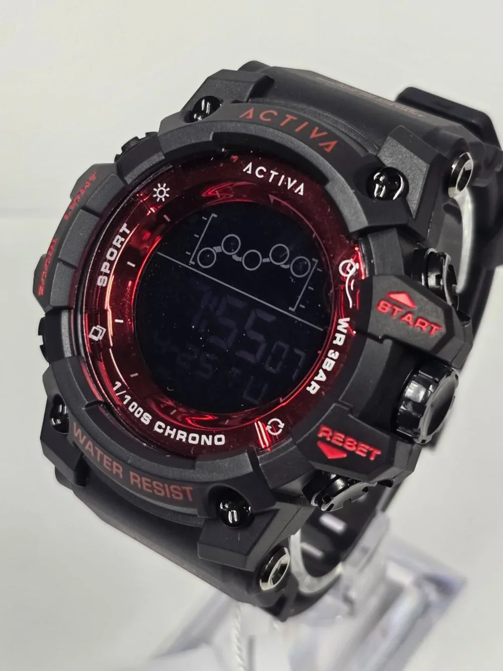 Activa Summit X Invicta Unisex Digital Watch - 50mm. Black, Red (ACW8082-019)
